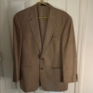 Classic Ralph Lauren Brown Checkered Men's Blazer, Silk & Wool Blend